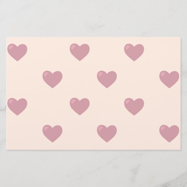 Pastel Kärlek Hearts Brevpapper (Framsida)