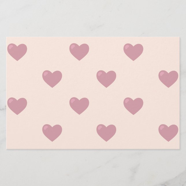 Pastel Kärlek Hearts Brevpapper (Framsida)