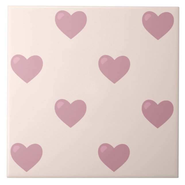 Pastel Kärlek Hearts Kakelplatta (Framsidan)