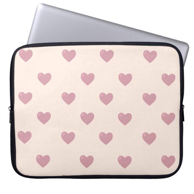 Pastel Kärlek Hearts Laptop Fodral (Framsidan)
