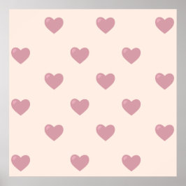 Pastel Kärlek Hearts Poster
