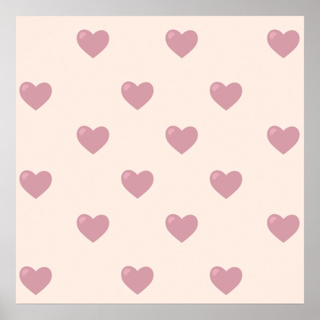 Pastel Kärlek Hearts Poster (Framsidan)
