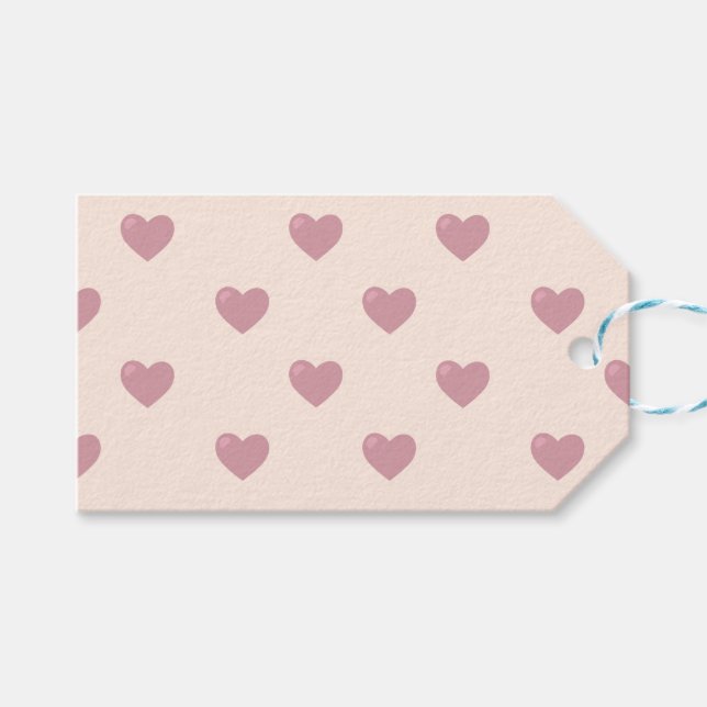 Pastel Kärlek Hearts Presentetikett (Framsidan (Horisontell))