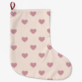 Pastel Kärlek Hearts Stor Julstrumpa