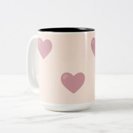 Pastel Kärlek Hearts Två-Tonad Mugg