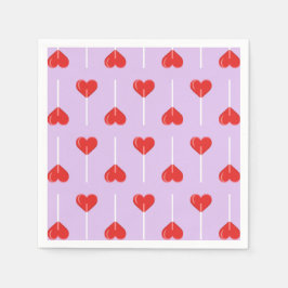 Pastel Kärlek Suckers Red Pappersservett
