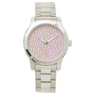Pastel Kawaii-Abstrakt Färgfull bläckdesign Armbandsur