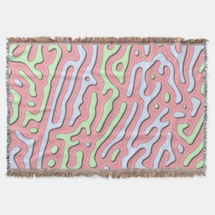 Pastel Kawaii-Abstrakt Färgfull bläckdesign Filt