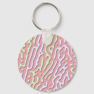 Pastel Kawaii-Abstrakt Färgfull bläckdesign Nyckelring