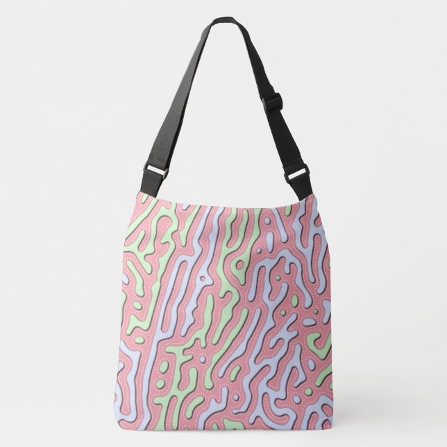 Pastel Kawaii-Abstrakten Färgfläckdesign Axelväska (Framsida)