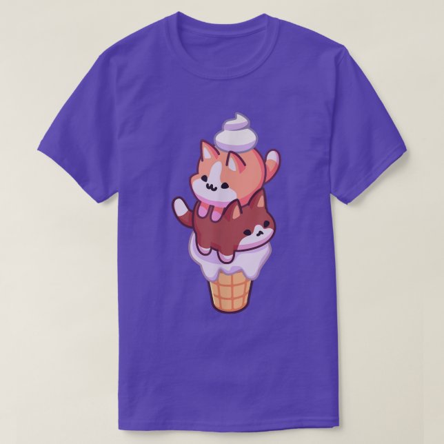 Pastel Kawaii Ice Cream Kittens T Shirt (Design framsida)