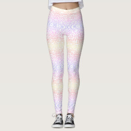 Pastel Kawaii Leopard Rainbow Animal Skriv ut Leggings