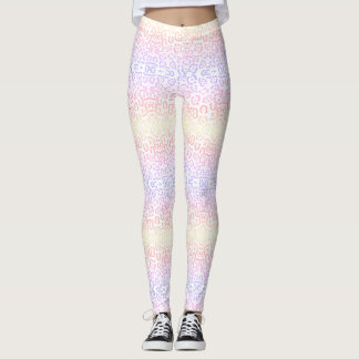 Pastel Kawaii Leopard Rainbow Animal Skriv ut Leggings
