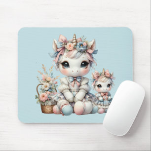 Pastel Kawaii Unicorn Mor dotter Duo Blue Musmatta