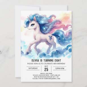 Pastel Kids Horse Birthday Inbjudningar