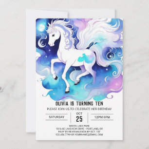 Pastel Kids Horse Birthday Inbjudningar