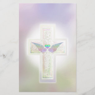 Pastel Kor med Heart och Angel Vinge Brevpapper