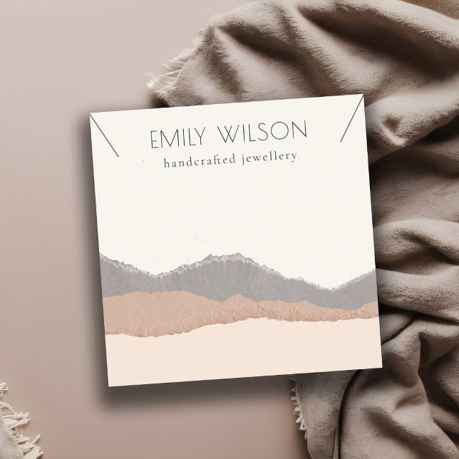 Pastel  Kraft Mountain Wave Necklace Visning Fyrkantigt Visitkort (Skapare uppladdad)
