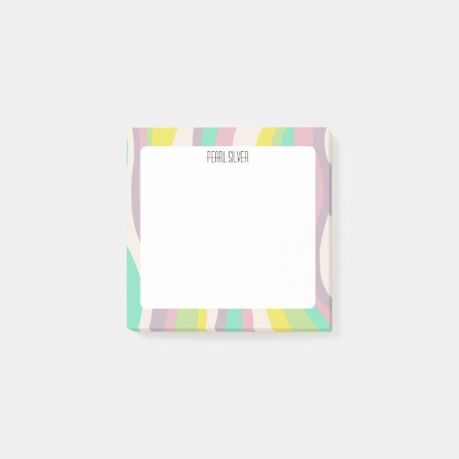 Pastel Kurvor ANPASSNINGSBAR Chic  Monogram Person Post-it Block (Framsida)