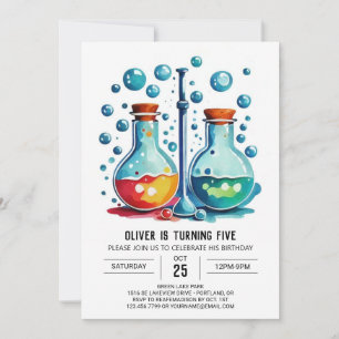 Pastel Laboratory Potion Scientist Birthday Inbjudningar
