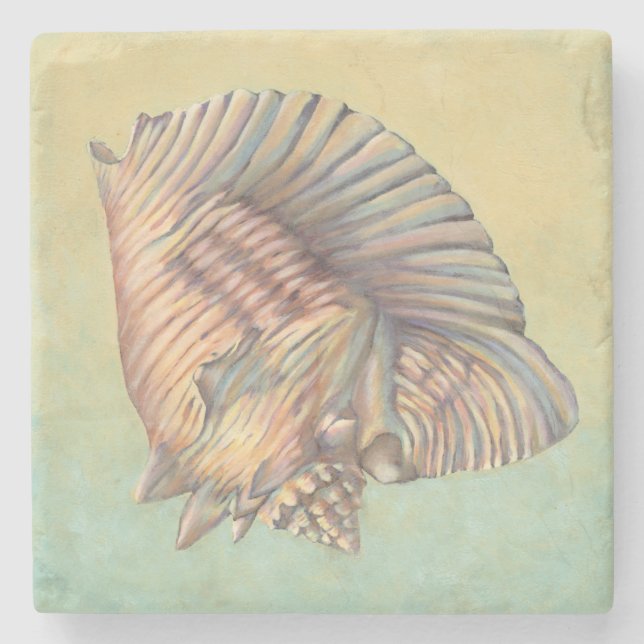Pastel Large Conch-Snäcka Underlägg Sten (Framsidan)