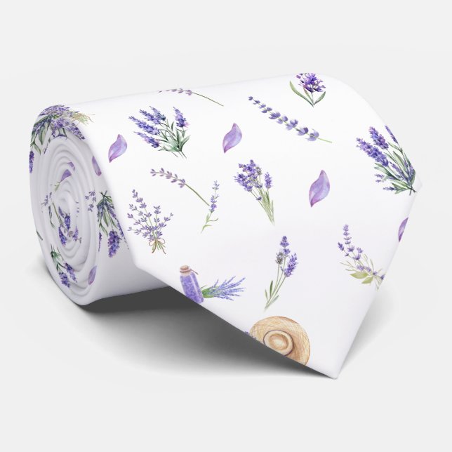 Pastel Lavender Flowers med vattenfärg Slips (Rullad)