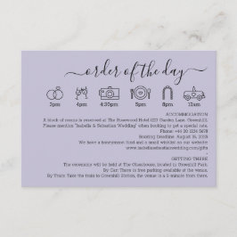 Pastel Lavender LiWedding Details Order Of The Day Tilläggskort