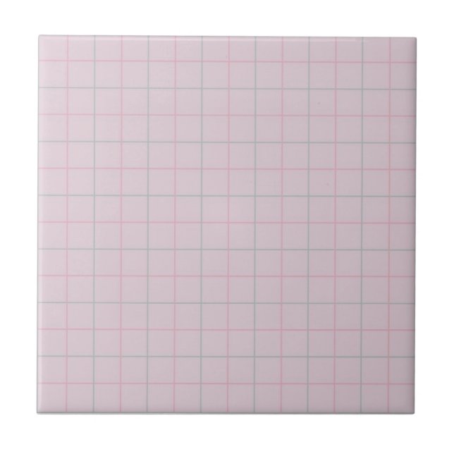 Pastel Lavender med Grönten Rosa & Sage Checkated Kakelplatta (Framsidan)