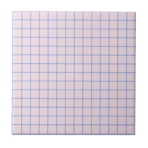 Pastel Lavender & Navy Blue Checkered Mönster Kakelplatta
