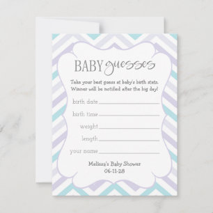 Pastel Lavender och Aqua Zig Zag Baby Baby Guesses