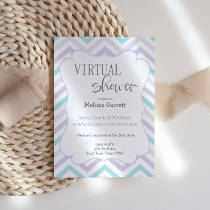 Pastel Lavender och Aqua Zig Zag Baby Virtuell Inv