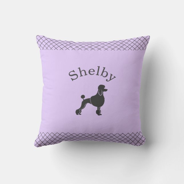 Pastel Lavender Poodle Personalized Matching  Kudde (Baksida)