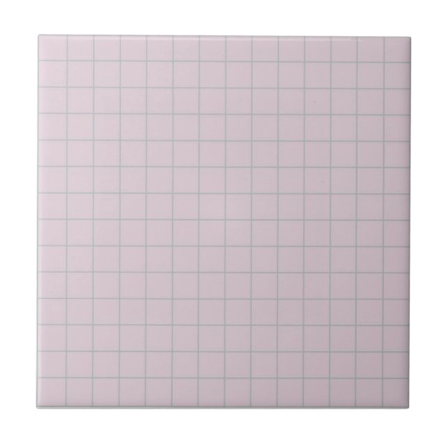 Pastel Lavender & Sage Grönt Checkated Retro Kakelplatta (Framsidan)