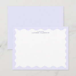 Pastel Lavender Wavy Frame Note Card Inbjudningar