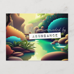 Pastel Law of Attraktion Abundance Affirmation Vykort
