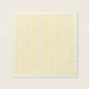 Pastel Lemon Gult och White Rand Blek Gult Pappersservett