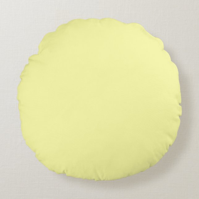 Pastel Lemon Gult Rund Kudde (Framsidan)