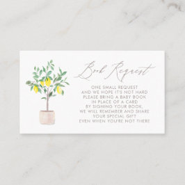 Pastel Lemon Träd Baby Shower Bok Request Card Placeringskort