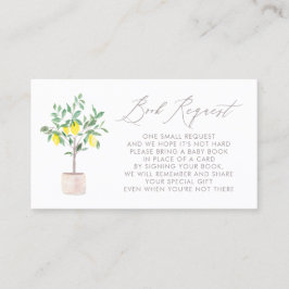 Pastel Lemon Träd Baby Shower Bok Request Card Placeringskort