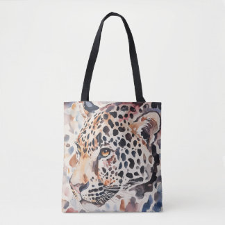 Pastel Leopard Head Shoulder Tote Bag Tygkasse