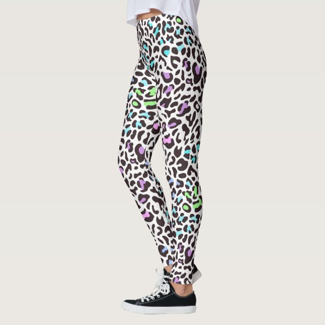 Pastel Leopard Print Leggings (Vänster)
