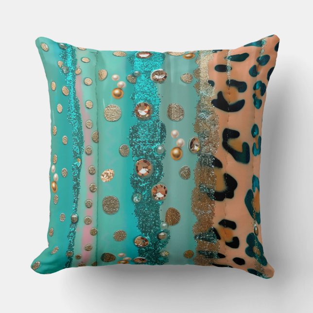 Pastel Leopard Skin Mönster Dekorativ kudde (Framsida)