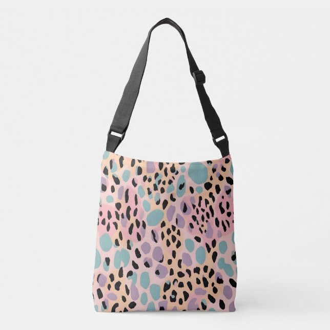 Pastel Leopard Skriv ut Axelväska (Framsida)