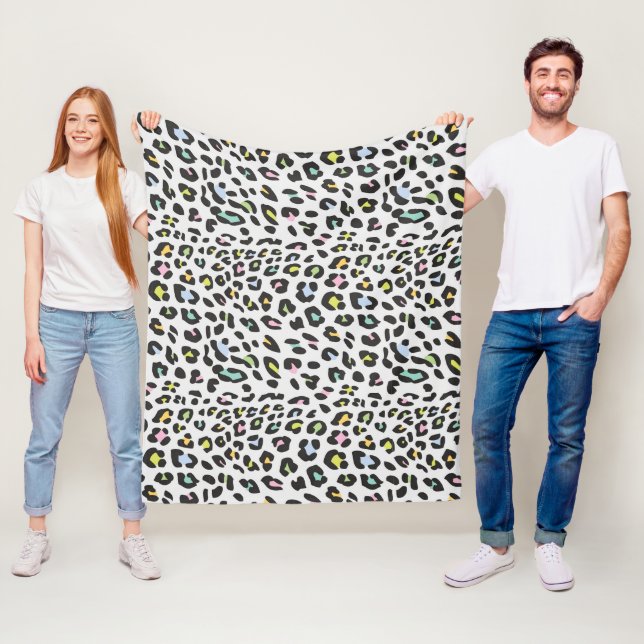 Pastel Leopard Spot Mönster Fleecefilt (På plats)