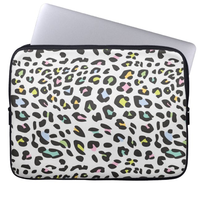 Pastel Leopard Spot Mönster Laptop Fodral (Framsidan)