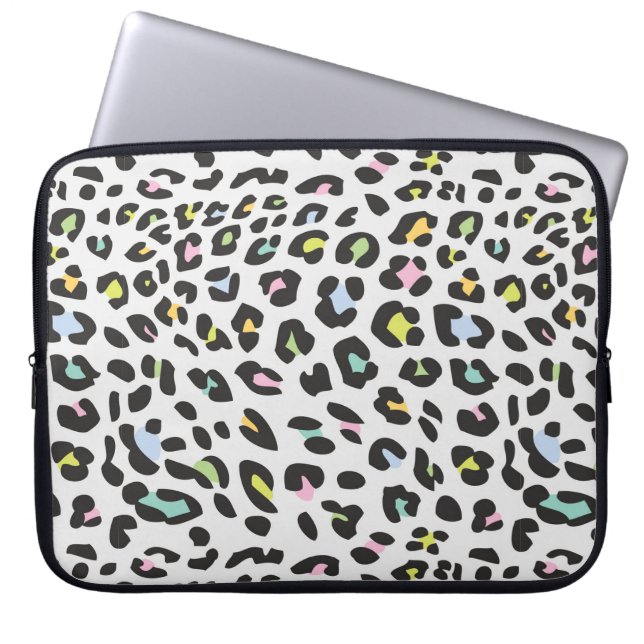 Pastel Leopard Spot Mönster Laptop Fodral (Framsidan)