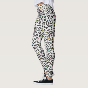 Pastel Leopard Spot Mönster Leggings