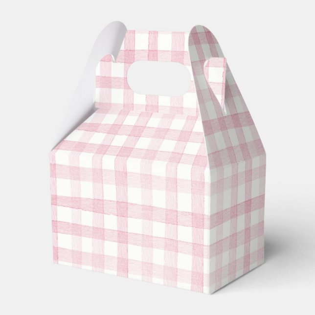 Pastel Light Baby Rosa Gingham Check Play Presentaskar (Framsidan Sidan)