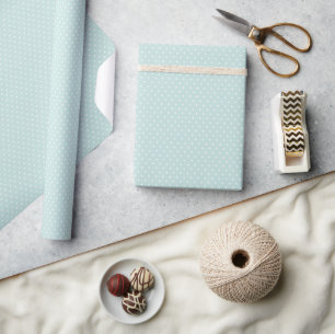 Pastel Light Blue Polka Dot Cute Pojke Girl Presentpapper