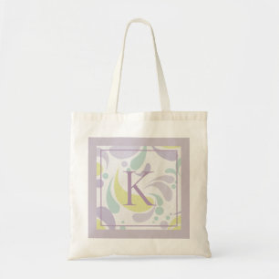 Pastel Light Mönster Monogram, Lilac och Grönt Tygkasse